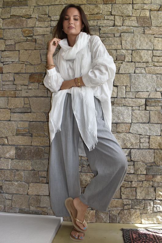 Frame Cotton Vintage Wash Barrel Pant Steel